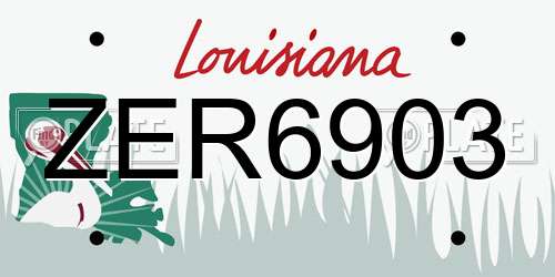 ZER6903 Louisiana License Plate