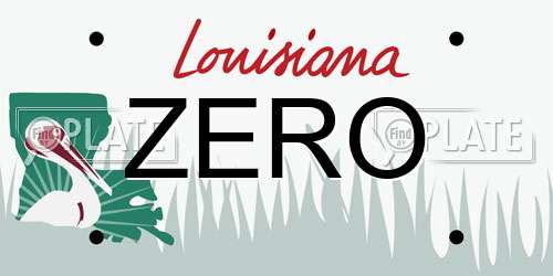 ZERO Louisiana License Plate