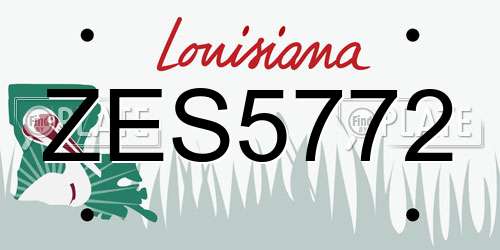 ZES5772 Louisiana License Plate