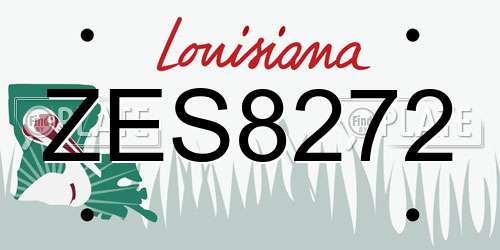 ZES8272 Louisiana License Plate