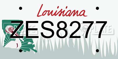 ZES8277 Louisiana License Plate