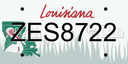 ZES8722 Louisiana License Plate
