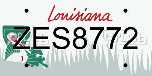ZES8772 Louisiana License Plate