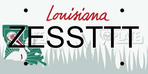 ZESSTTT Louisiana License Plate