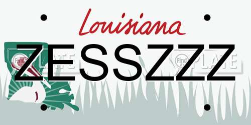 ZESSZZZ Louisiana License Plate