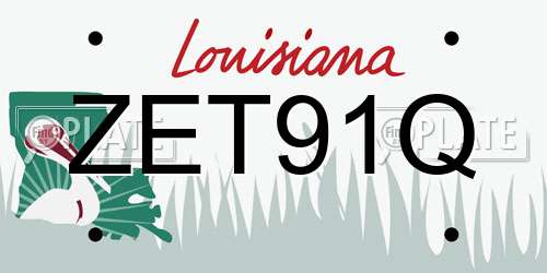 ZET91Q Louisiana License Plate