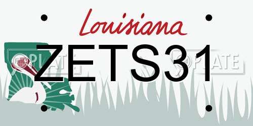 ZETS31 Louisiana License Plate