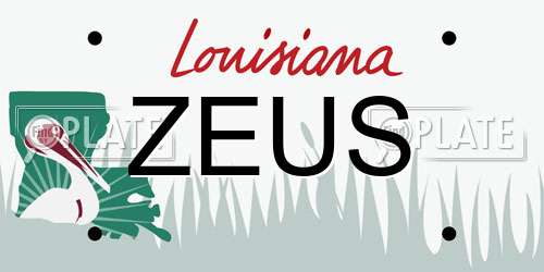 ZEUS Louisiana License Plate