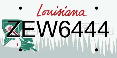 ZEW6444 Louisiana License Plate