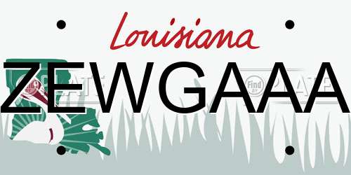 ZEWGAAA Louisiana License Plate
