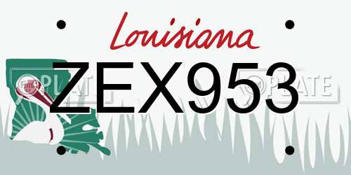 ZEX953 Louisiana License Plate