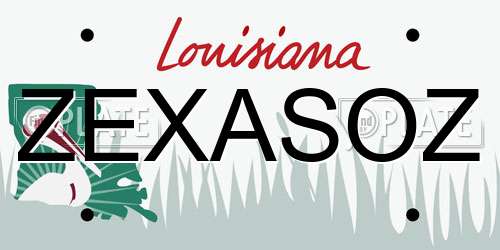 ZEXASOZ Louisiana License Plate