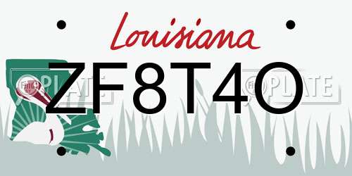 ZF8T4O Louisiana License Plate
