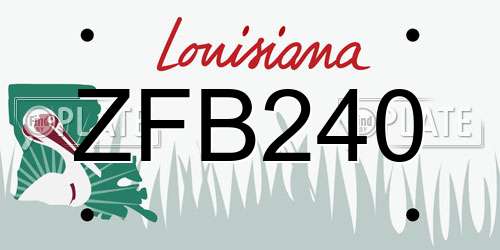 ZFB240 Louisiana License Plate