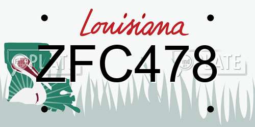 ZFC478 Louisiana License Plate