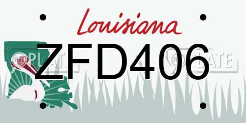 ZFD406 Louisiana License Plate