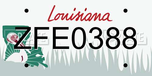 ZFE0388 Louisiana License Plate