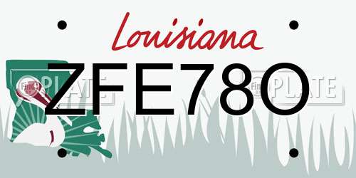 ZFE78O Louisiana License Plate
