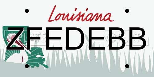 ZFEDEBB Louisiana License Plate