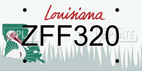 ZFF320 Louisiana License Plate