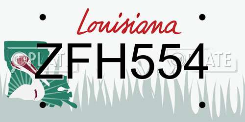 ZFH554 Louisiana License Plate