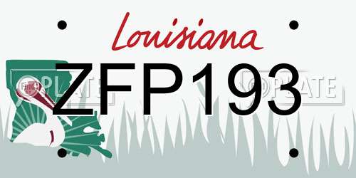 ZFP193 Louisiana License Plate