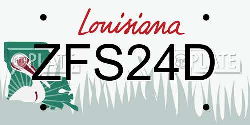 ZFS24D Louisiana License Plate