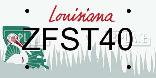 ZFST40 Louisiana License Plate