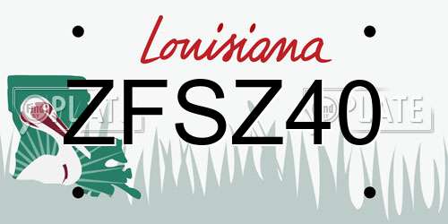 ZFSZ40 Louisiana License Plate