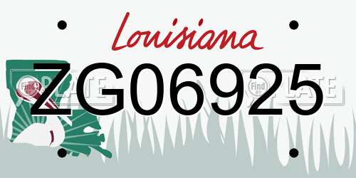 ZG06925 Louisiana License Plate
