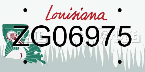 ZG06975 Louisiana License Plate