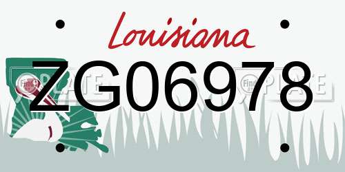 ZG06978 Louisiana License Plate