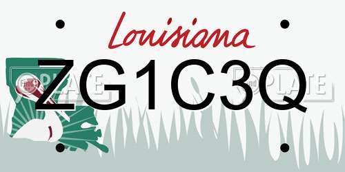 ZG1C3Q Louisiana License Plate