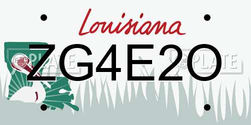 ZG4E2O Louisiana License Plate