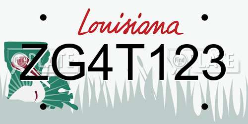 ZG4T123 Louisiana License Plate