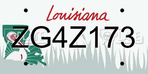 ZG4Z173 Louisiana License Plate