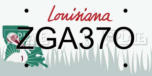 ZGA37O Louisiana License Plate