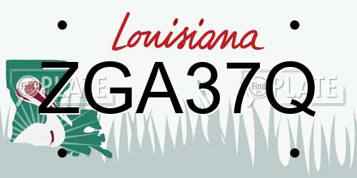 ZGA37Q Louisiana License Plate