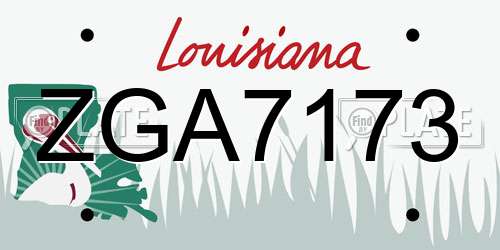 ZGA7173 Louisiana License Plate