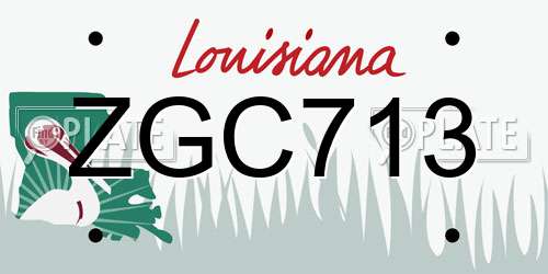 ZGC713 Louisiana License Plate