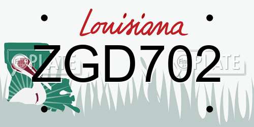 ZGD702 Louisiana License Plate