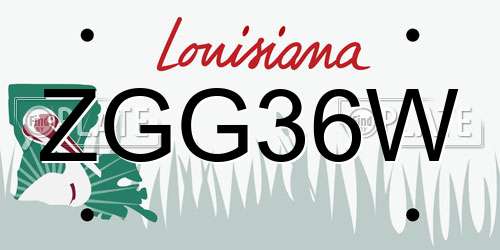 ZGG36W Louisiana License Plate