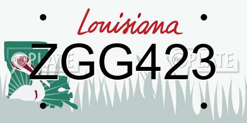 ZGG423 Louisiana License Plate