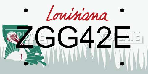ZGG42E Louisiana License Plate