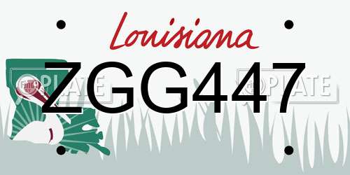 ZGG447 Louisiana License Plate