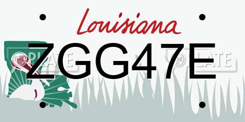 ZGG47E Louisiana License Plate