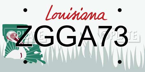 ZGGA73 Louisiana License Plate