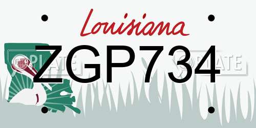 ZGP734 Louisiana License Plate