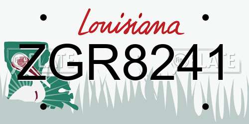 ZGR8241 Louisiana License Plate