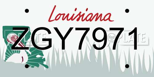 ZGY7971 Louisiana License Plate